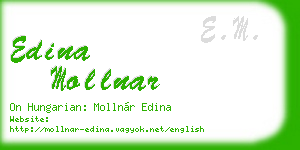 edina mollnar business card